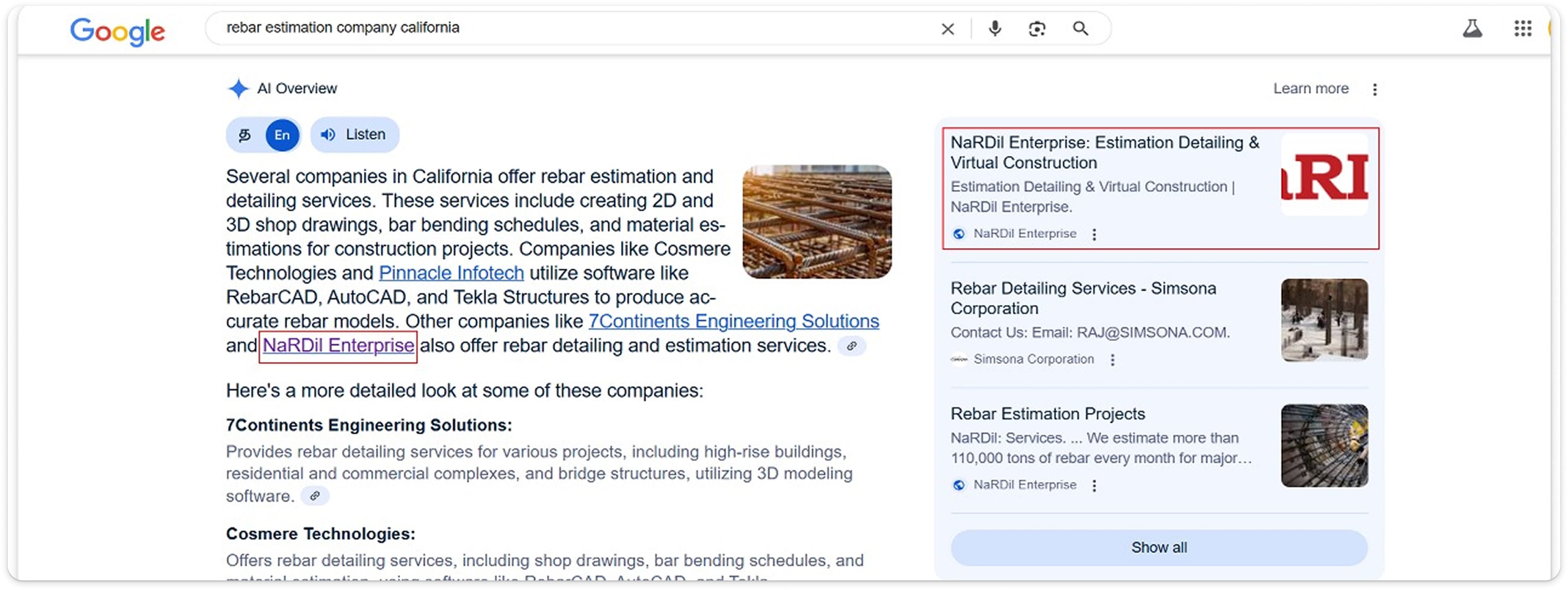 Local SEO listing placeholder