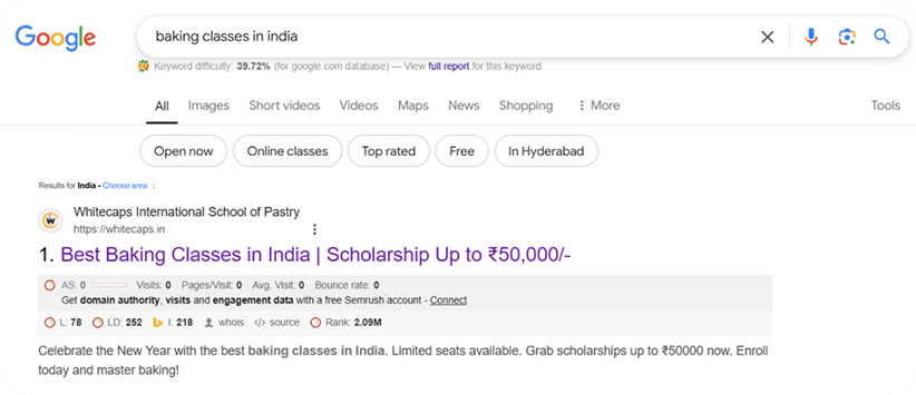 SEO screenshot one